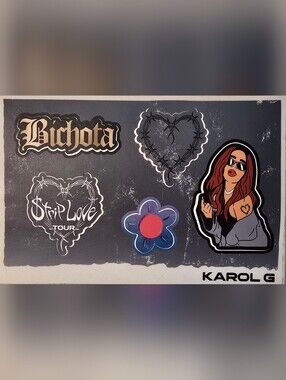 RARE Karol G's "Bichota" and "Strip Love Tour" 5 Sticker Set